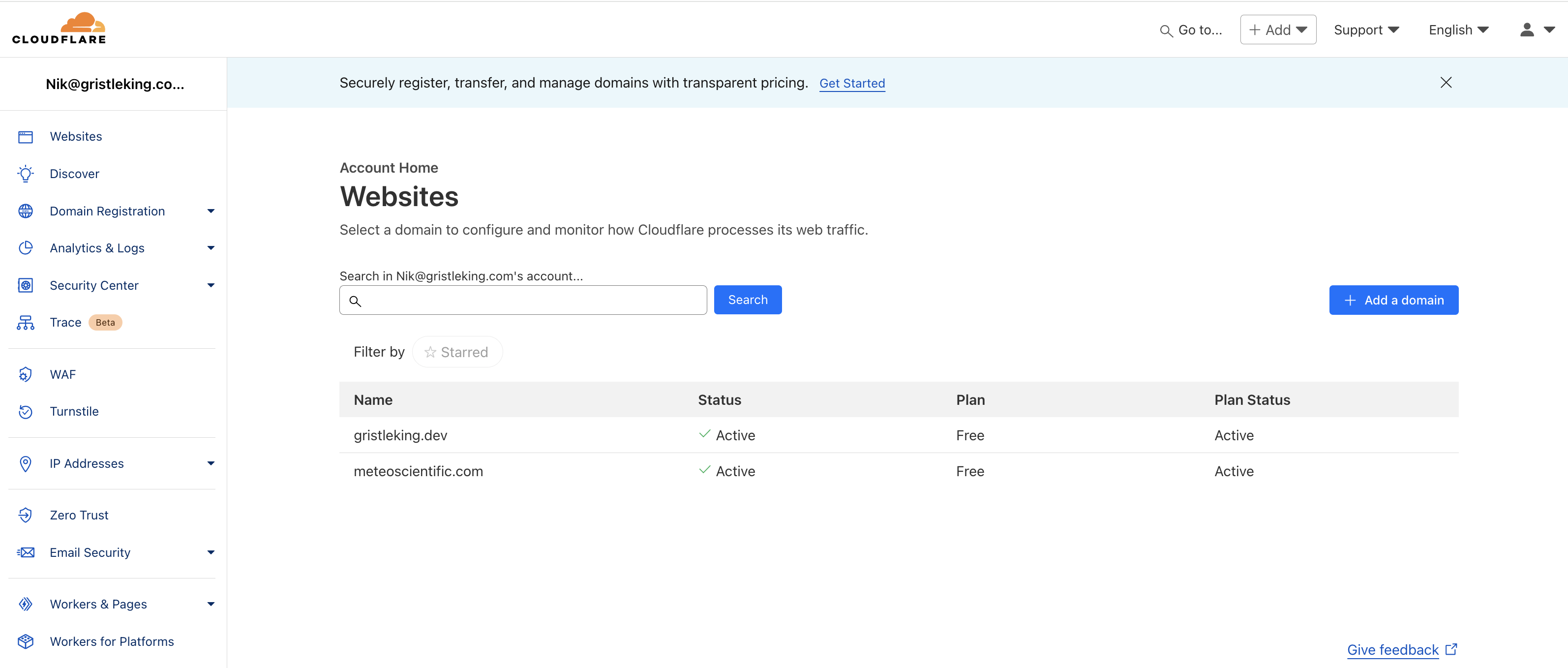 Cloudflare Dashboard