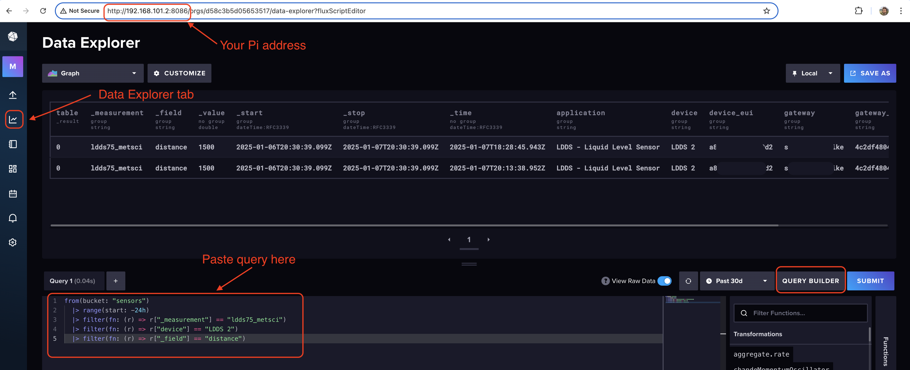 InfluxDB query