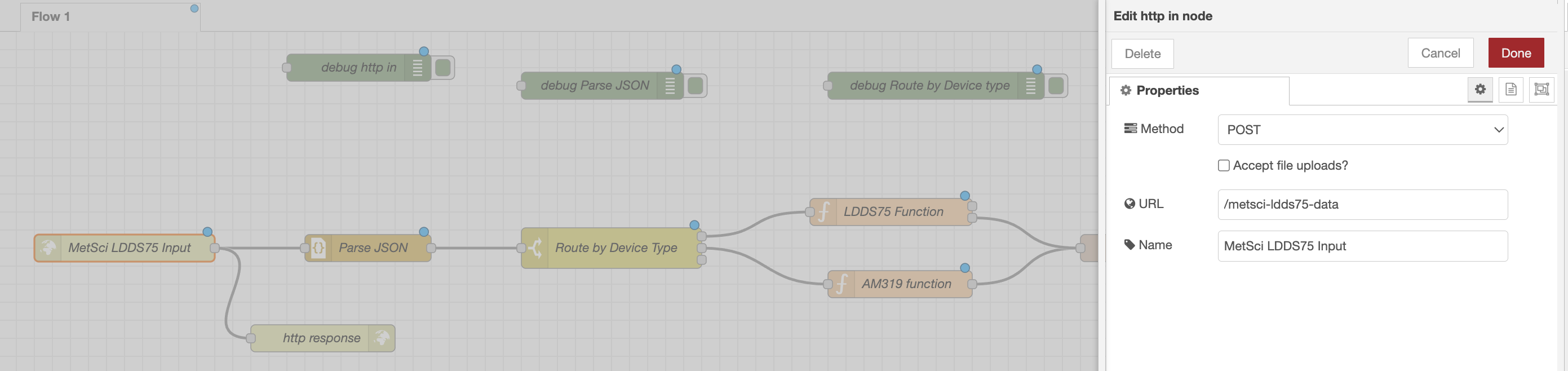 Configuring the HTTP In node