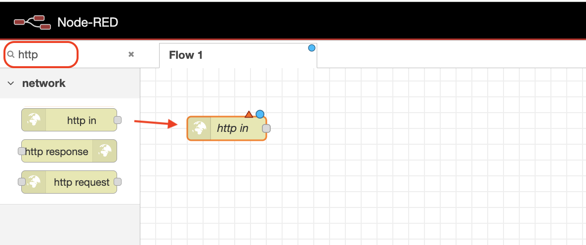 Adding an HTTP In node