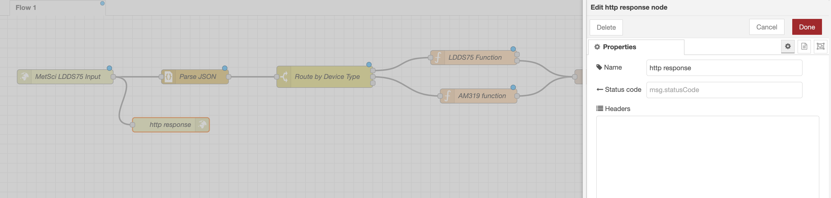 Adding an https response node